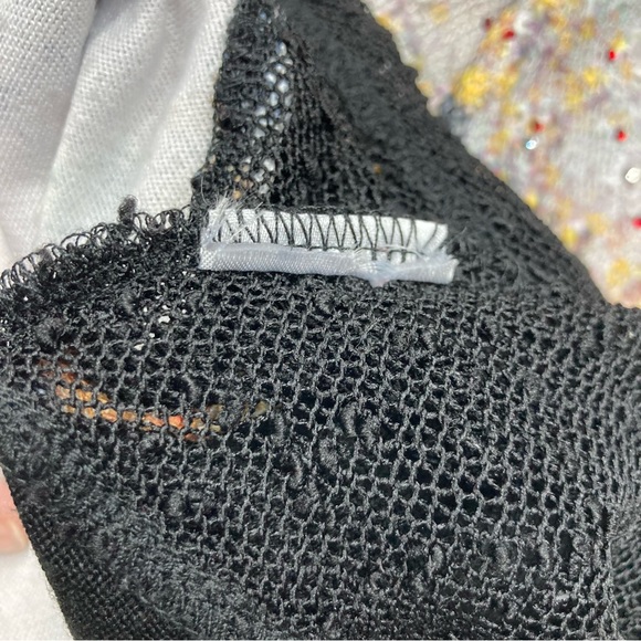 Fleur de Lis Sweater Top Size M Fall Colors Abstract Rainy Day Trees Tunic Lace - Picture 10 of 11